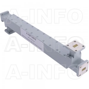34WDXC-20_Cu WR34 Waveguide High Directional Coupler WDXC-XX Type E-Plane Bend 22-33GHz 20dB Coupling with Four Rectangular Waveguide Interfaces 