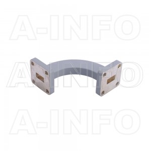 34WHB-35-35-20_Cu WR34 Radius Bend Waveguide H-Plane 22-33GHz with Two Rectangular Waveguide Interfaces