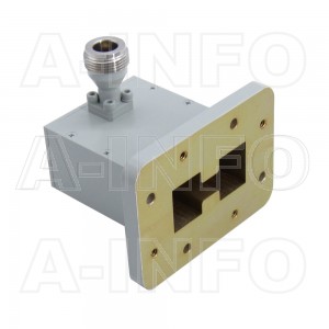 350DRWCAN Right Angle Double Ridge Waveguide to Coaxial Adapter 3.5-8.2GHz WRD350 to N Type Female