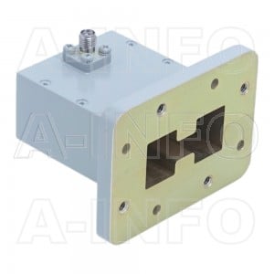 350DRWCAS Right Angle Double Ridge Waveguide to Coaxial Adapter 3.5-8.2GHz WRD350 to SMA Female