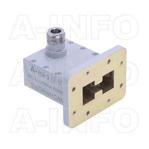 350DRWHCAN Right Angle High Power Double Ridge Waveguide to Coaxial Adapter 3.5-8.2GHz WRD350 to N Type Female