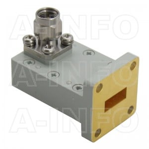 42WCA2.4M_Cu Right Angle Rectangular Waveguide to Coaxial Adapter 18-26.5GHz WR42 to 2.4mm Male