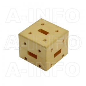 42WMT_Cu WR42 Waveguide Magic Tee 18-26.5GHz with Four Rectangular Waveguide Interfaces