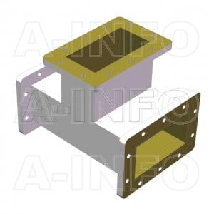 650WET WR650 Waveguide E-Plane Tee 1.12-1.7GHz with Three Rectangular Waveguide Interfaces