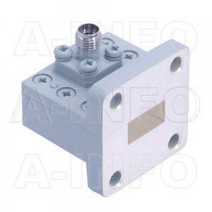 51WCA3.5_Cu Right Angle Rectangular Waveguide to Coaxial Adapter 15-22GHz WR51 to 3.5mm Female
