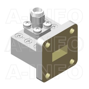 51WCA3.5M_Cu Right Angle Rectangular Waveguide to Coaxial Adapter 15-22GHz WR51 to 3.5mm Male