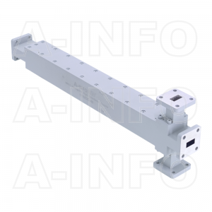 51WDC-40 WR51 Waveguide High Directional Coupler WDC-XX Type E-Plane Bend 15-22GHz 40dB Coupling with Four Rectangular Waveguide Interfaces 