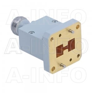 580DRWECAN_Cu Endlaunch Double Ridge Waveguide to Coaxial Adapter 5.8-16GHz WRD580 to N Type Female