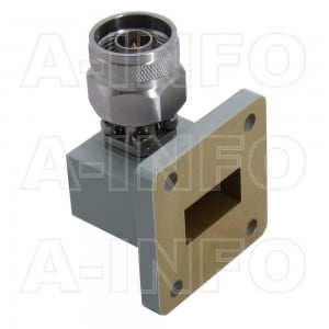 62WCANM Right Angle Rectangular Waveguide to Coaxial Adapter 12.4-18GHz WR62 to N Type Male