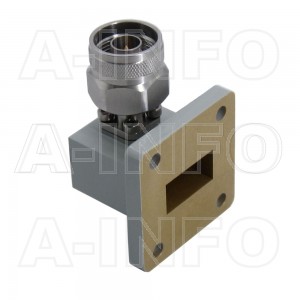 62WCANM Right Angle Rectangular Waveguide to Coaxial Adapter 12.4-18GHz WR62 to N Type Male