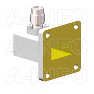 62WCATM Right Angle Rectangular Waveguide to Coaxial Adapter 12.4-18GHz WR62 to TNC Male