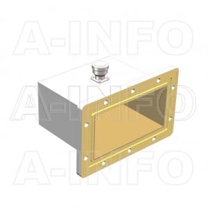 650WCA7/16_DM Right Angle Rectangular Waveguide to Coaxial Adapter 1.12-1.7GHz WR650 to 7/16 DIN Female