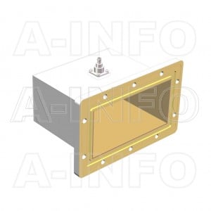 650WCAS_DM Right Angle Rectangular Waveguide to Coaxial Adapter 1.12-1.7GHz WR650 to SMA Female
