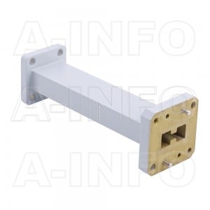 750D51WA-101.6_Cu Double Ridge to Rectangular Waveguide Transition 15-18GHz 101.6mm(4inch) WRD750 to WR51