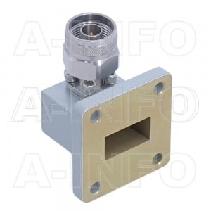 75WCANM Right Angle Rectangular Waveguide to Coaxial Adapter 10-15GHz WR75 to N Type Male
