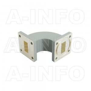75WEB-40-40-20_Cu_BPBM WR75 Radius Bend Waveguide E-Plane 10-15GHz with Two Rectangular Waveguide Interfaces