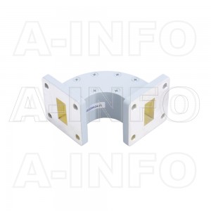 75WEB-40-40-20_Cu WR75 Radius Bend Waveguide E-Plane 10-15GHz with Two Rectangular Waveguide Interfaces