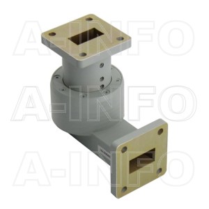 75WRJL-26C WR75 L-Type Single Channel Waveguide Rotary Joint 14-14.5GHz with Two Rectangular Waveguide Interfaces
