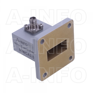 90WCA3.5 Right Angle Rectangular Waveguide to Coaxial Adapter 8.2-12.4GHz WR90 to 3.5mm Female