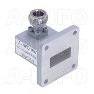 90WCAN Right Angle Rectangular Waveguide to Coaxial Adapter 8.2-12.4GHz WR90 to N Type Female
