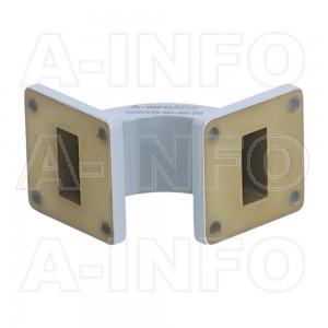 90WEB-40-40-20 WR90 Radius Bend Waveguide E-Plane 8.2-12.4GHz with Two Rectangular Waveguide Interfaces