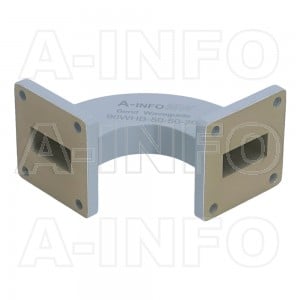 90WHB-50-50-20 WR90 Radius Bend Waveguide H-Plane 8.2-12.4GHz with Two Rectangular Waveguide Interfaces