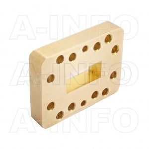 90WSPA14_Cu_P0 WR90 Wavelength 1/4 Spacer(Shim) 8.2-12.4GHz with Rectangular Waveguide Interfaces 