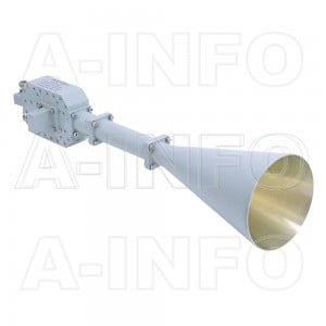 LB-CNH-90-20-D02-C-NF Dual Circular Polarization Conical Horn Antenna 8.2-12.4GHz 20dB Gain N Type Female