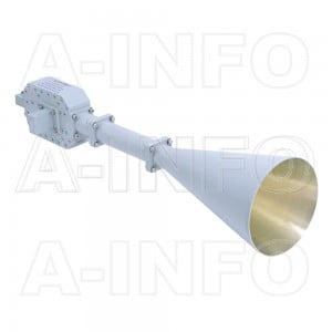 LB-CNH-90-20-D02-C-SF Dual Circular Polarization Conical Horn Antenna 8.2-12.4GHz 20dB Gain SMA Female